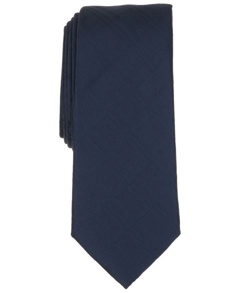 Мужской галстук Alfani Beasley Plaid Pattern Tie, цвет: Тёмно-синий