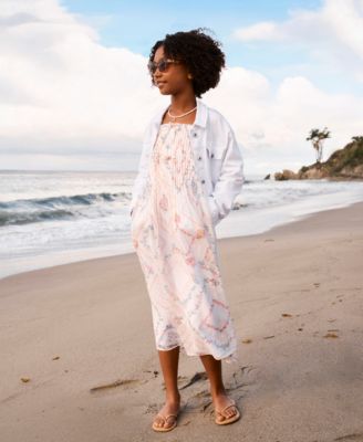 Girls' Pintuck Sleeveless Maxi Dress