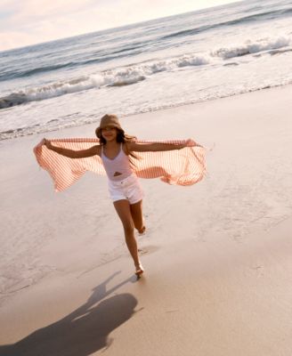 Girls' Cinched Cutout Round Neck One-Piece Swimsuit