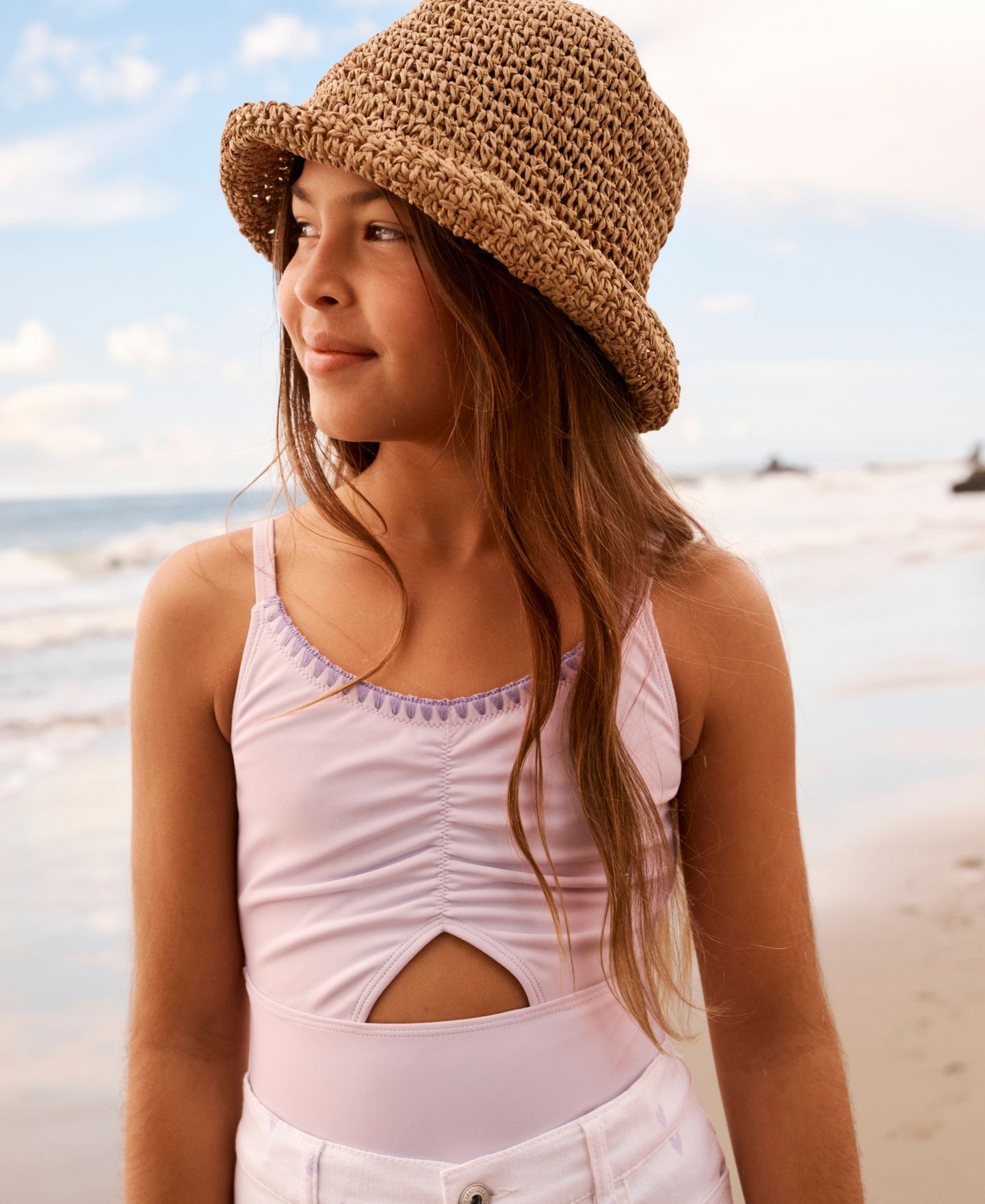 Шорты abercrombie kids Pocket Detail Twill Shorts для девочек, цвет: Белый — фото 11