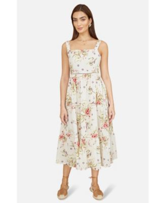 Women's Floral Broderie Anglaise Midi Sun Dress