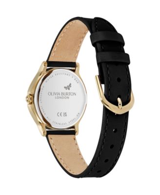 Women's OB Classic Bee Black Leather Strap Watch, 29.8mm