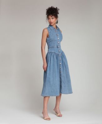 Women's Spread Collar Midi Dress