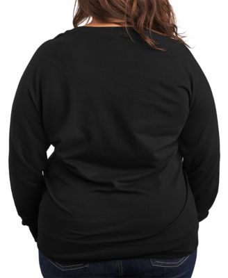 Plus Size Black Widow Silhouette French Terry Long-Sleeve T-Shirt
