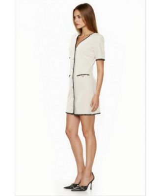 Women's Jaiya V-Neck Scuba Crepe Button-Down Dress