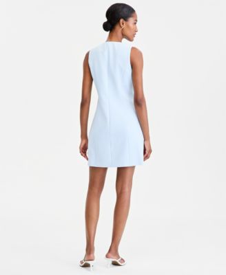 Women's Solid Crepe Mini Shift Dress