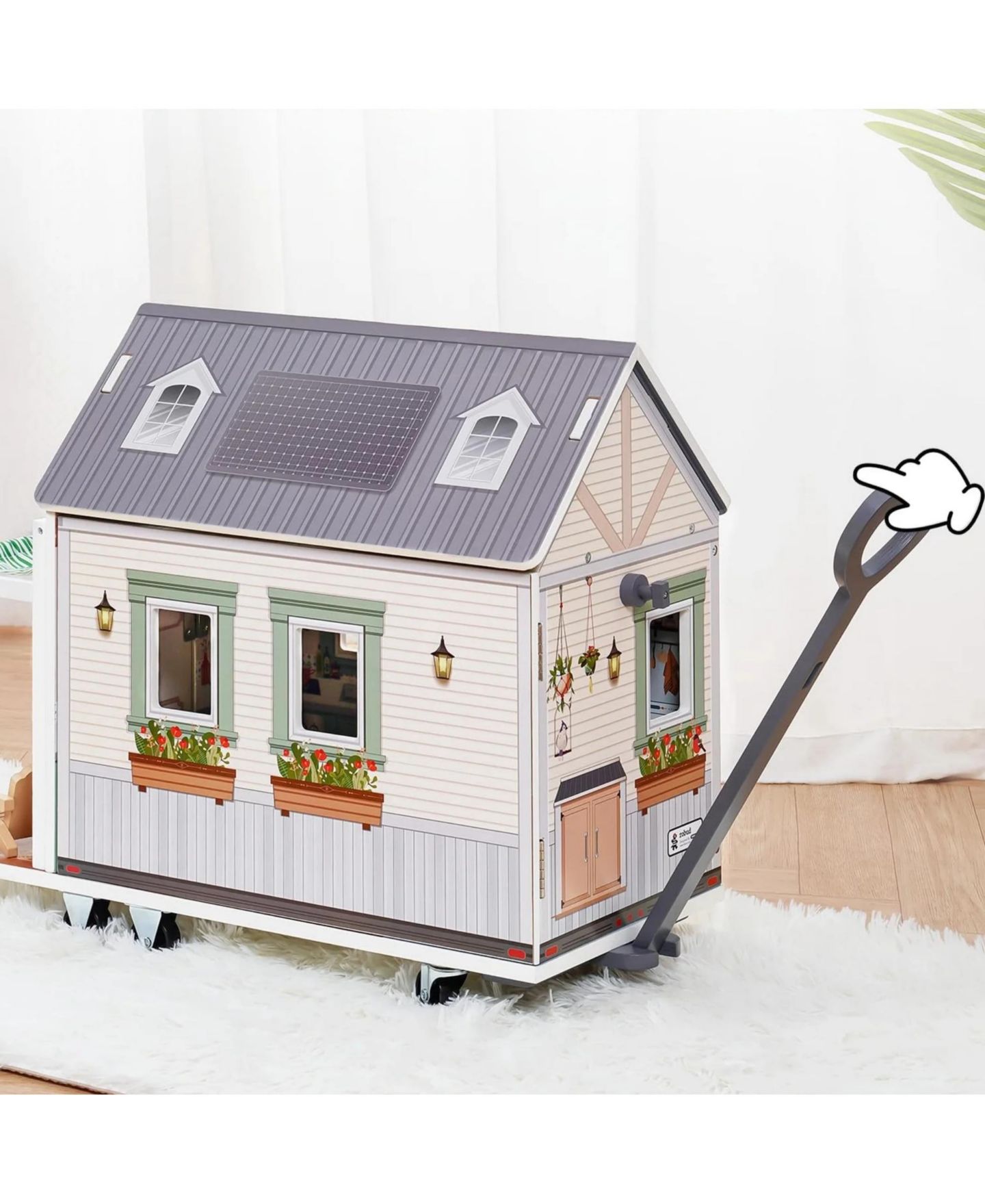 Аксессуары для кукол Robotime Two-Story Camper Van Dollhouse with Wheels and Multiple Rooms, Ages 5+, цвет: Белый — фото 3
