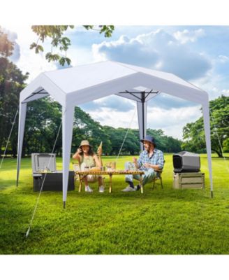 10x10 ft Pop-Up Canopy Tent with Wheeled Bag, 8 Stakes & 4 Wind Ropes