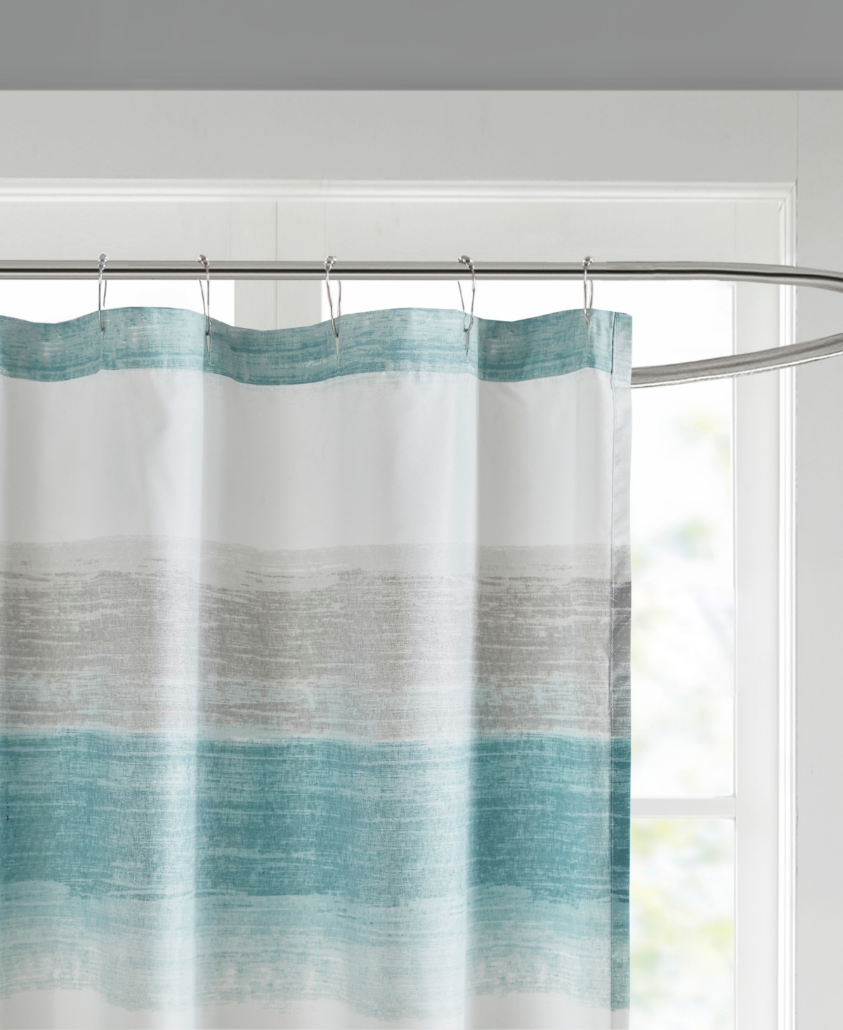 Madison Park Essentials Saben Stripe Print Shower Curtain, 72" x