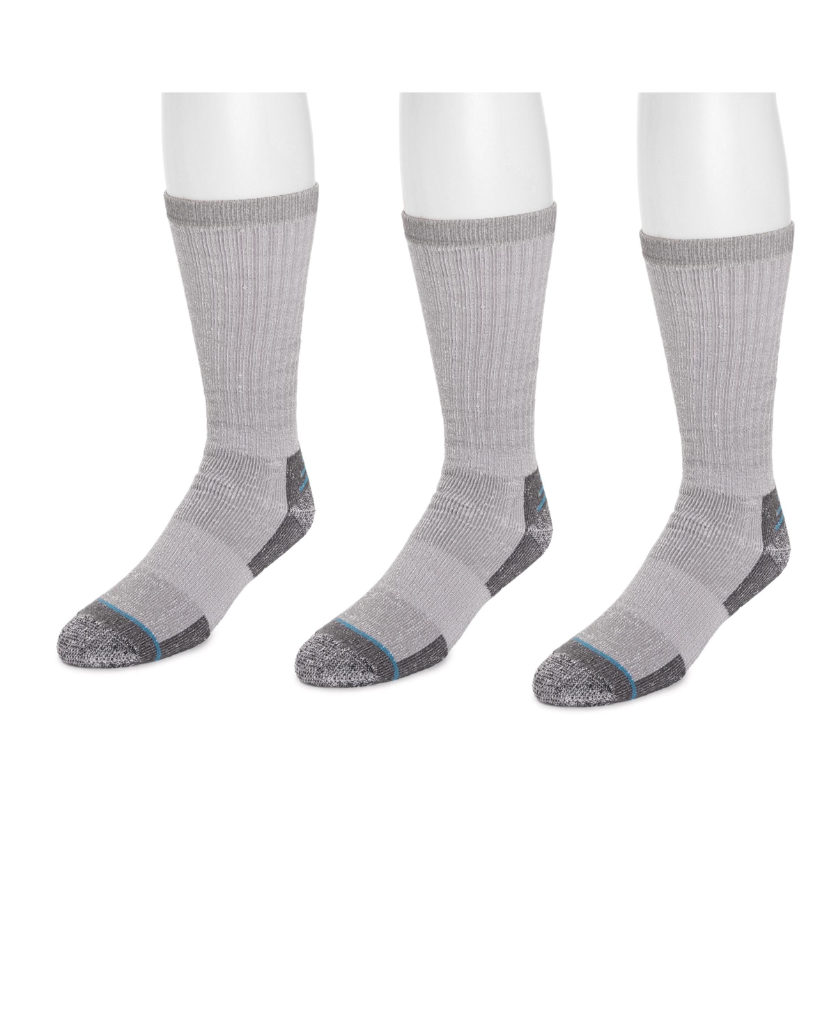 Muk Luks Men's Ruff & Tuff Work Wear Cotton Crew Socks, 3 Pair Pack