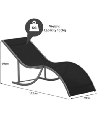 Patio Chaise Lounge Outdoor Set of 2 with S-Shaped Ergonomics, Textilene Fabric, Aluminum Pool Chaise Lounges for Pool, Garden