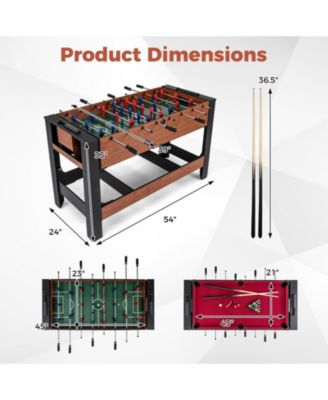 2-in-1 Full-Size Foosball and Pool Combo Table with Legs