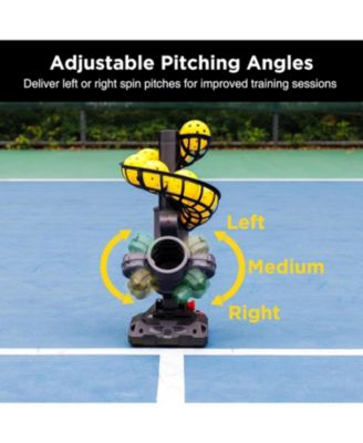 Portable Pickleball Pitching Machine with 4 Adjustable Angles Includes 9 Standard Size Pickleballs Battery or Power Bank Powered