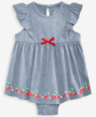 Baby Girls' 0M-24M Strawberry-Hem Sunsuit