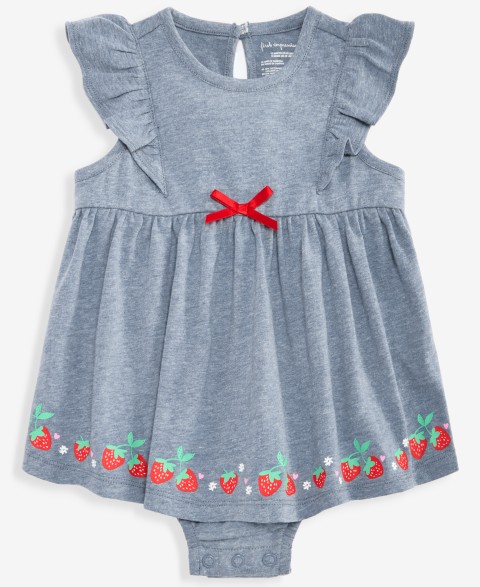 Детские First Impressions Baby Girls' 0M-24M Strawberry-Hem Sunsuit