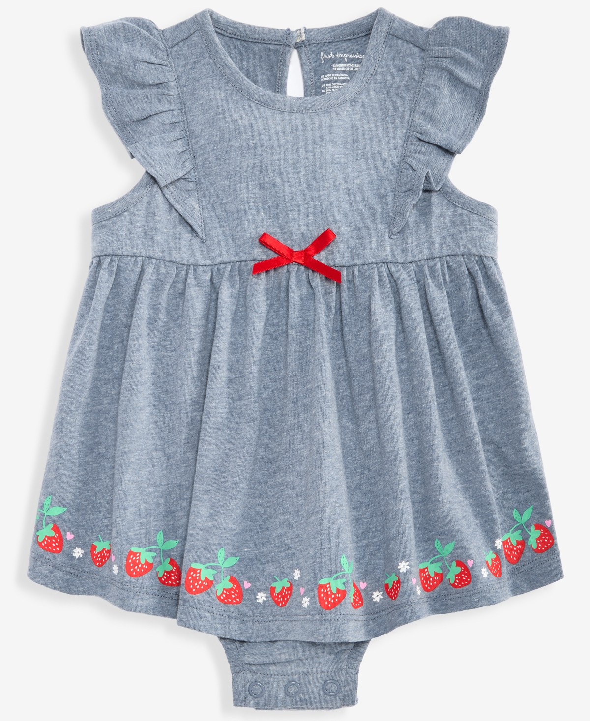Детские First Impressions Baby Girls' 0M-24M Strawberry-Hem Sunsuit — фото 1
