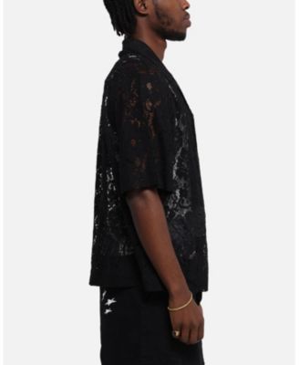 Men's Lace Button Up Shirt