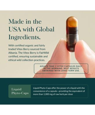 Vitex Berry - Support Hormone Balance for Women & a Healthy Menstrual Cycle - 120 Liquid Phyto-Caps (60 Servings)