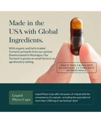 Black Seed Oil - Nigella Seed Traditionally Used for Lung, Respiratory & Antioxidant Support - 60 Liquid Phyto-Caps (30 Servings)