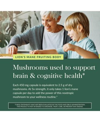 Lion's Mane Mushroom - Brain & Nerve Health Support - 40 Vegan Capsules (40 Servings)
