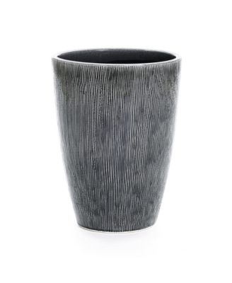 Sea Gray Ripples 17-Inch Tall Ceramic Planter