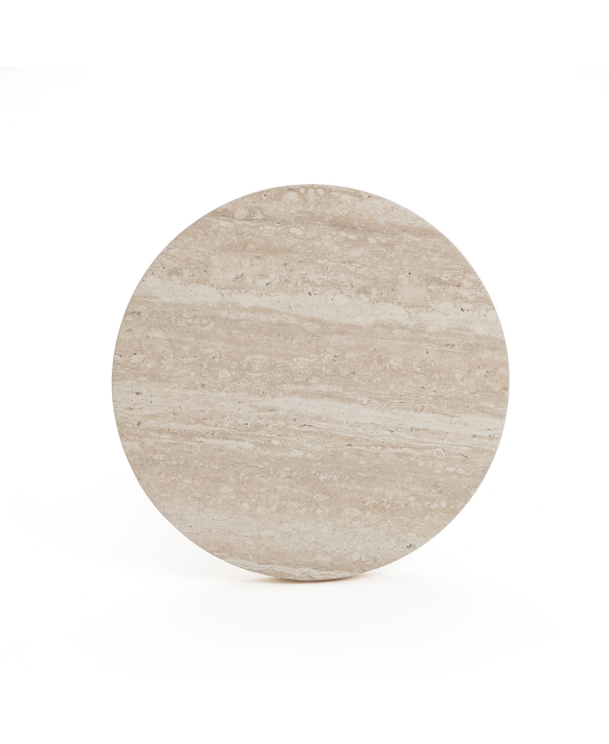 LuxenHome Stone Pattern Engineered Wood 19.7-Inch Tall Round End Table & Nightstand – Modern Side Table for Living Spaces