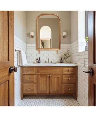 Horizon Arch Wooden 23.6" W x 39.6" H Wall Mirror with Legs