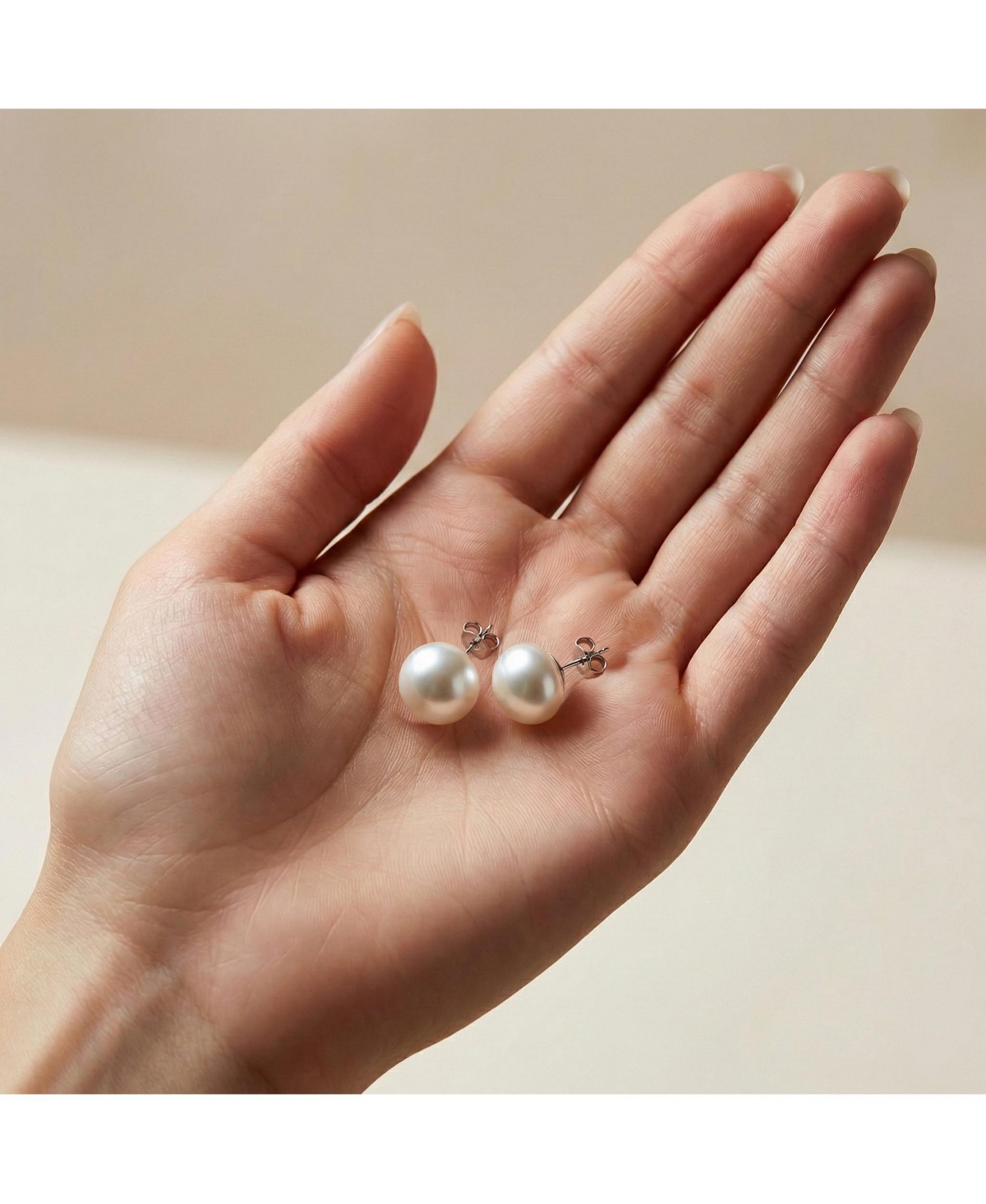 Sterling Silver Faux Pearl Studs