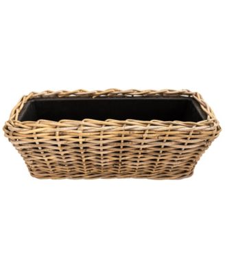 Rectangular Planter with Black Plastic Insert