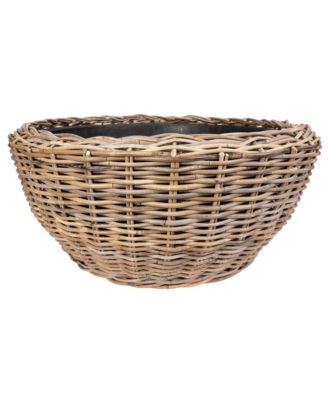 Round Belly Planter with Black Plastic Insert