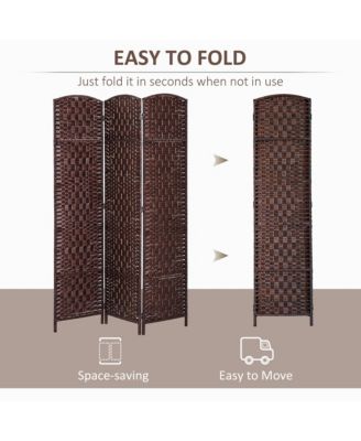 3 Panel Resin Wicker Folding Room Divider Privacy Screen Home Office