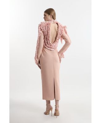 Women's Bandage Rosette Midi Detail Dress