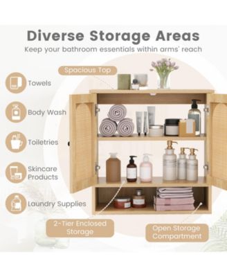 Bathroom Wall Cabinet Deep Bathroom Cabinet w/ Adjustable Shelves