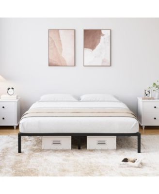  Full Size Metal Bed Frame – Heavy Duty Platform Bed with Storage Space,Steel Support,No Box Spring Needed, Easy Assembly, Noise-Free