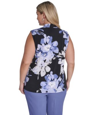 Plus Size V-Neck Printed Top