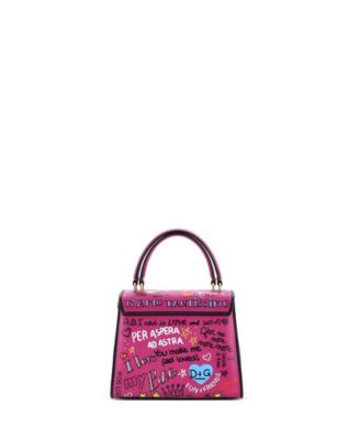 Mini Welcome Top Handle Bag Printed Leather