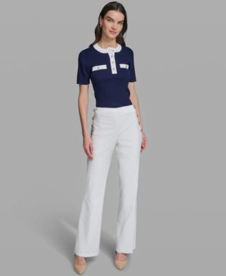 Women's Wide-Leg Mid-Rise Sailor Pants