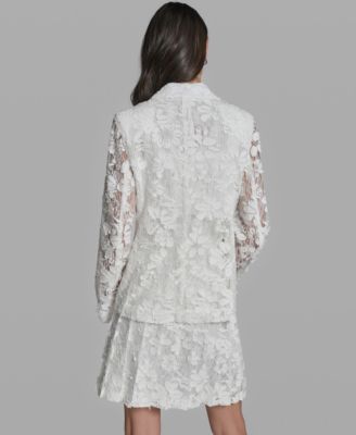 Women's Long-Sleeve Collared Laced Blazer