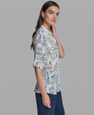 Women's Long-Sleeve Collared Shirt