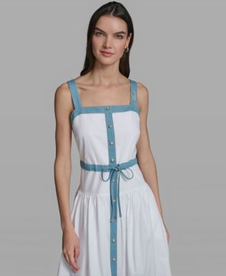 Women's Sleeveless Square Neck Dress
