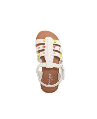 Girls Girl's  Fashion Sandals – Comfy Dressy Shoes with Fruit Accents, Studs, and Hanging  b  Charm