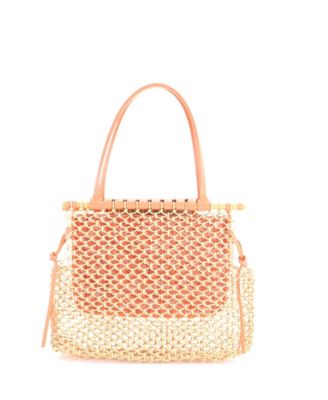 Aligre Bag Raffia Net with Coated Canvas