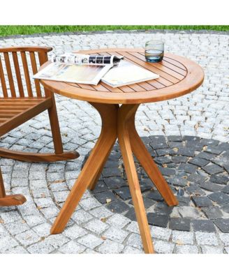 27'' Outdoor Round Table Solid Wood Coffee Side Bistro Table