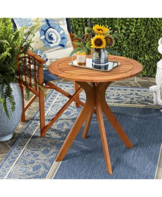 27'' Outdoor Round Table Solid Wood Coffee Side Bistro Table