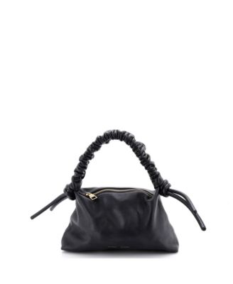 Mini Drawstring Top Handle Bag Leather