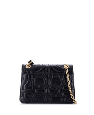 Medium Gancini Turnlock Flap Bag Gancini Quilted Leather
