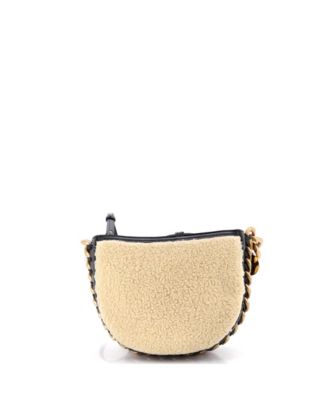 Small Frayme Shoulder Bag Faux Shearling and Faux Leather