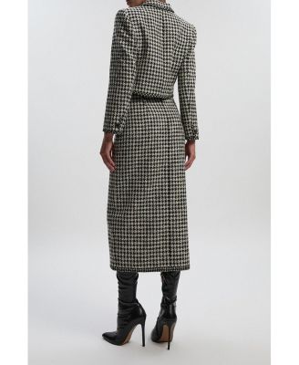 Women's Tweed Belted Pencil Skirt