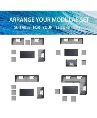 Small space patio furniture 7-piece outdoor furniture set