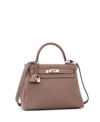 Kelly 28 Handbag Grey Togo with Palladium Hardware
